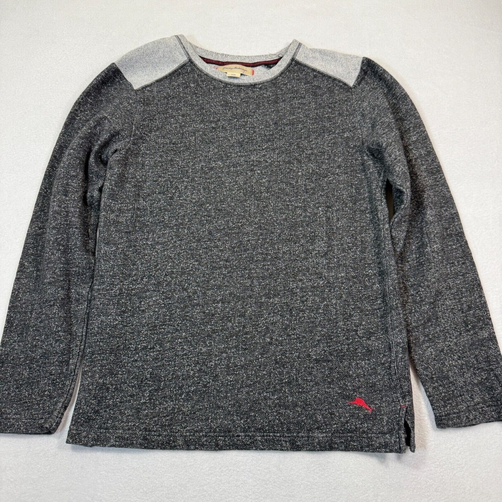 Tommy‎ Bahama Sweatshirt Men Medium Gray Crewneck Pullover Sweater Casual